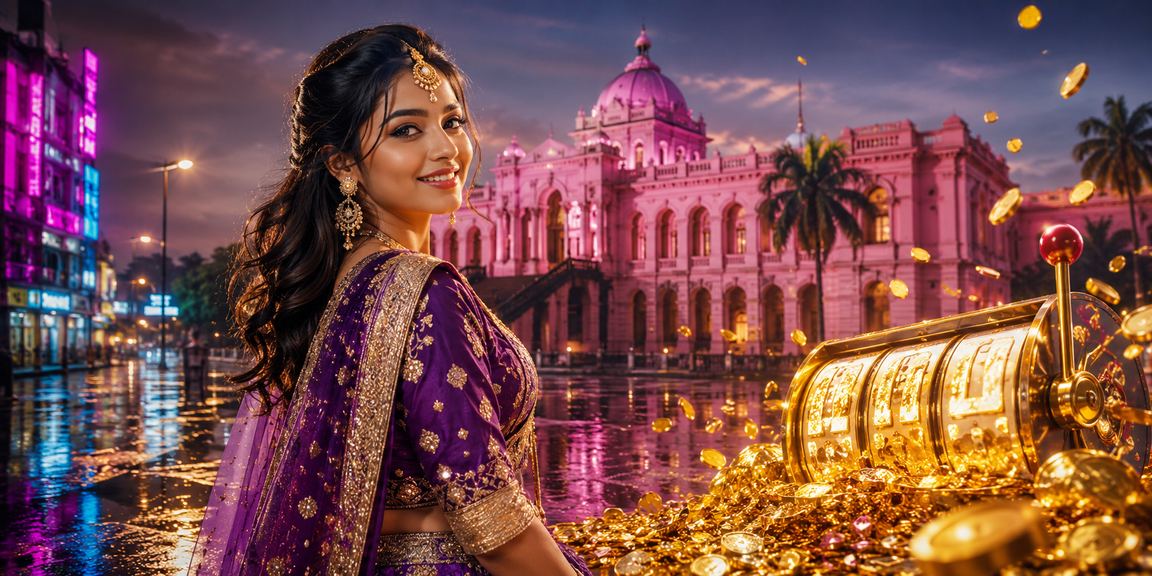 ঢাকায় নিওন আলোয় অনলাইন গেম বিশ্লেষণের দৃশ্য